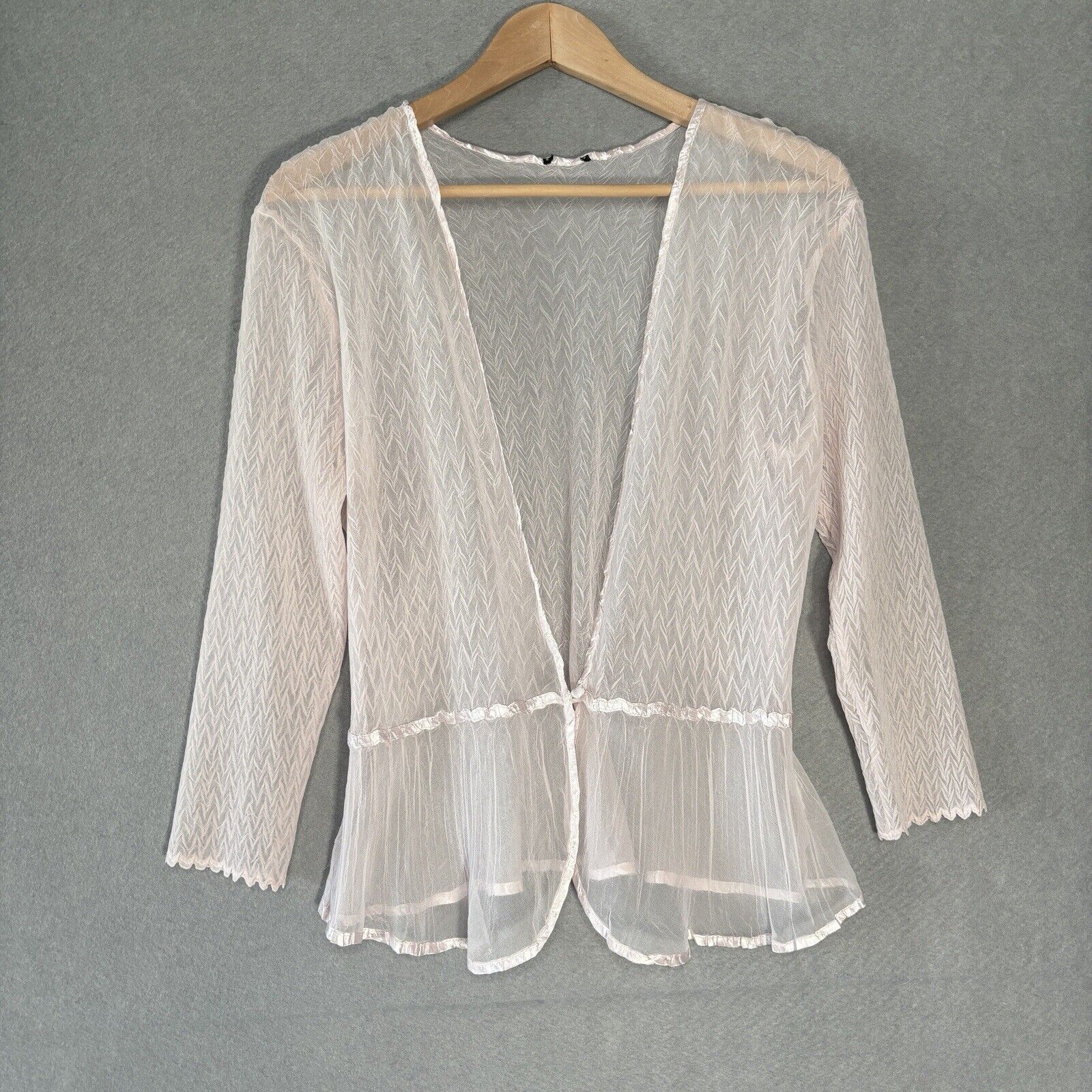 Komarov Dress & Jacket Beaded Charmeuse & Chiffon Light Pink Layered Hem Small*