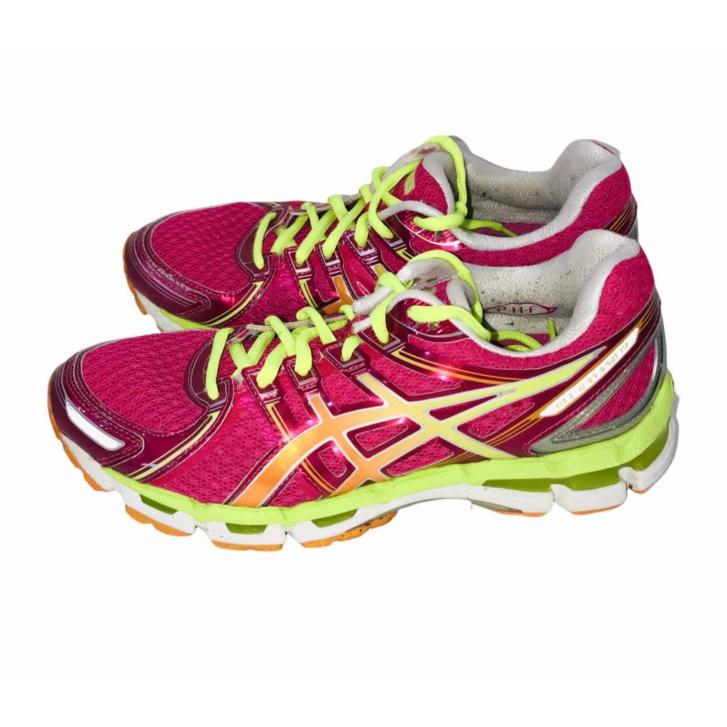 Asics Gel Kayano 19 Womens Athletic Shoes Pink Yellow T350N Size 8 | eBay