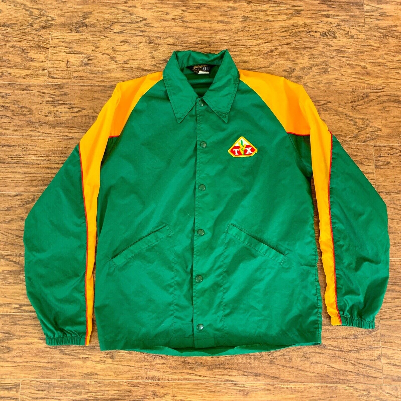 Swingster Trojan Seed Vintage Farming Nylon Button Up Coach Jacket Small - Picture 1 of 7