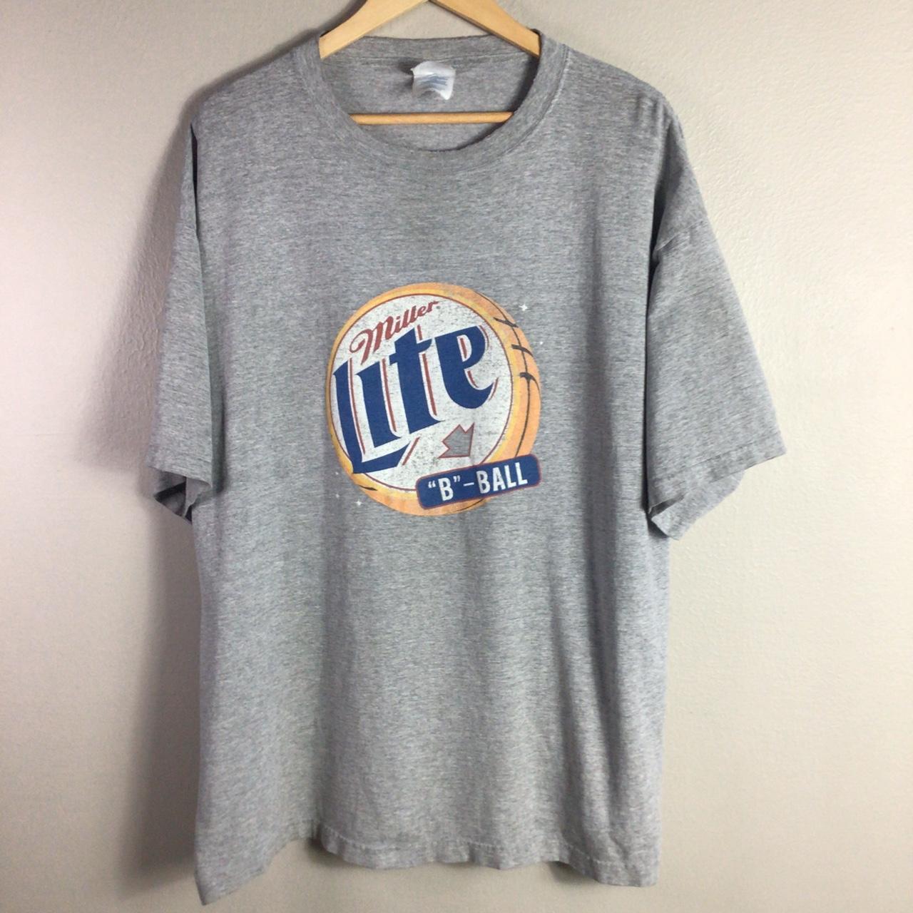 VINTAGE MILLER LITE Baseball Sports No 1 T Shirt Gray 2XL $30.00 - PicClick