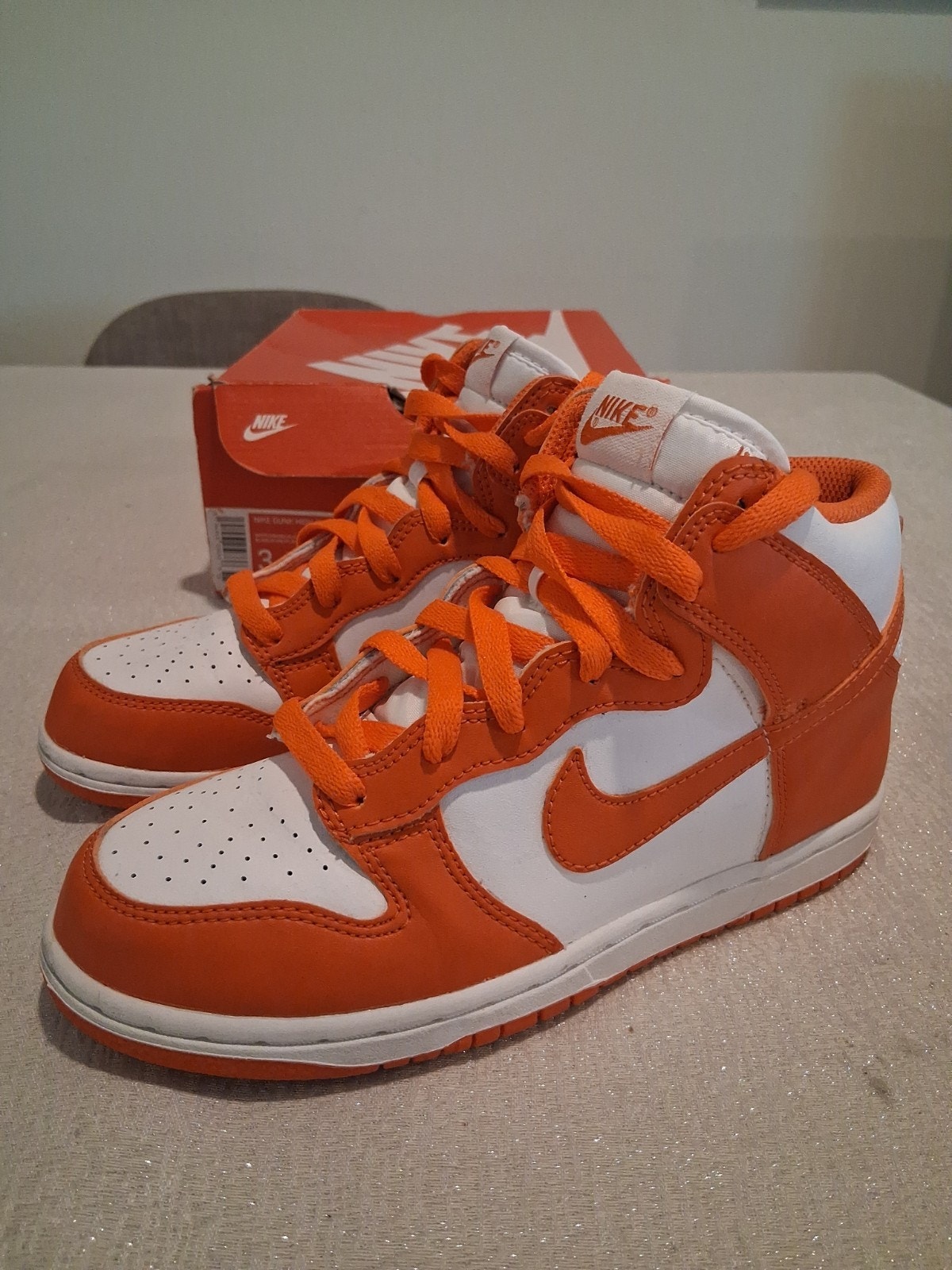 Nike Dunk High PS Syracuse Orange Blaze White DD2314-100 Size 3Y Kids Preschool