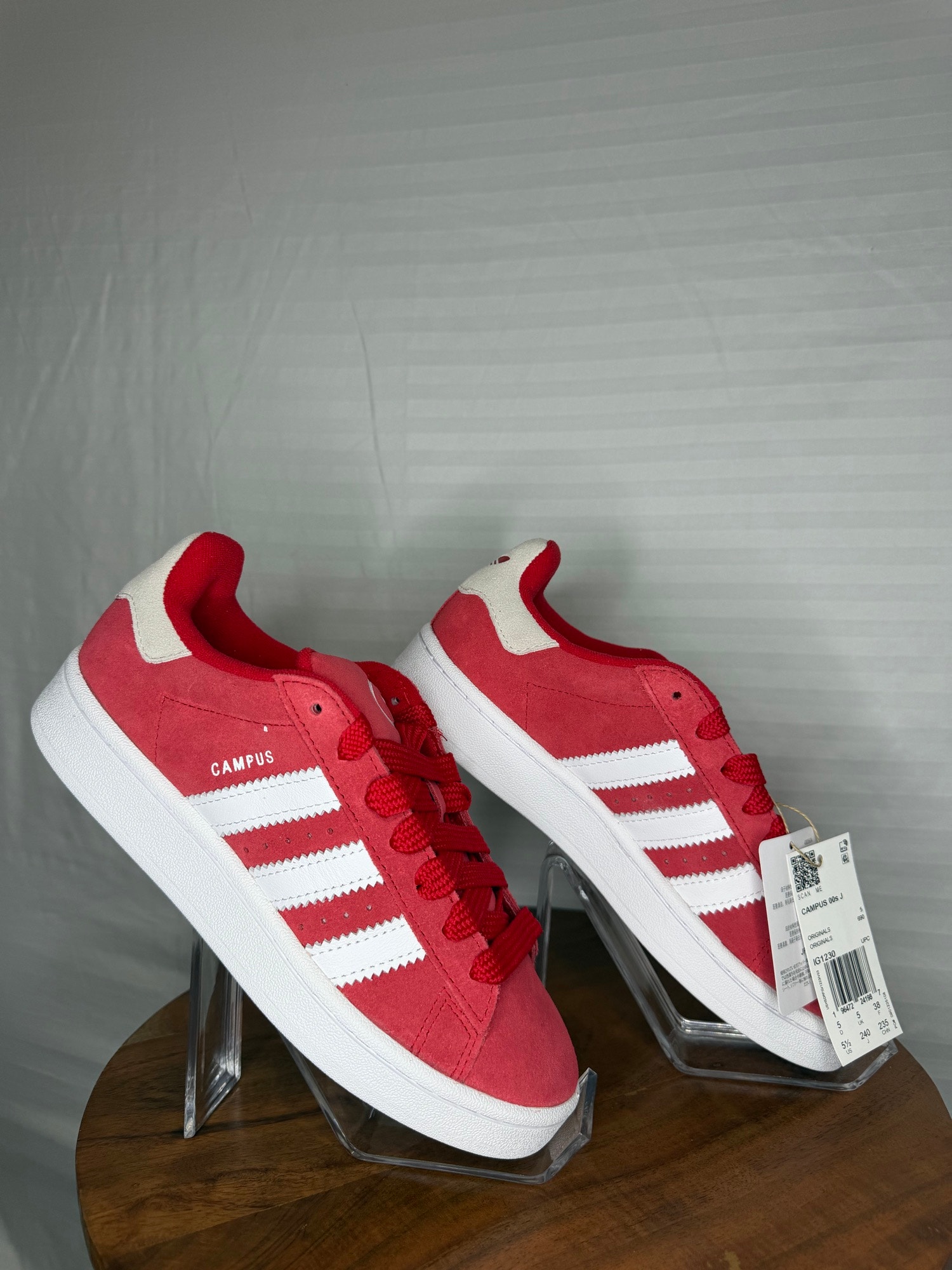 Adidas Campus 00s J Better Scarlet White Suede Sneakers NWT Size 5.5 Youth
