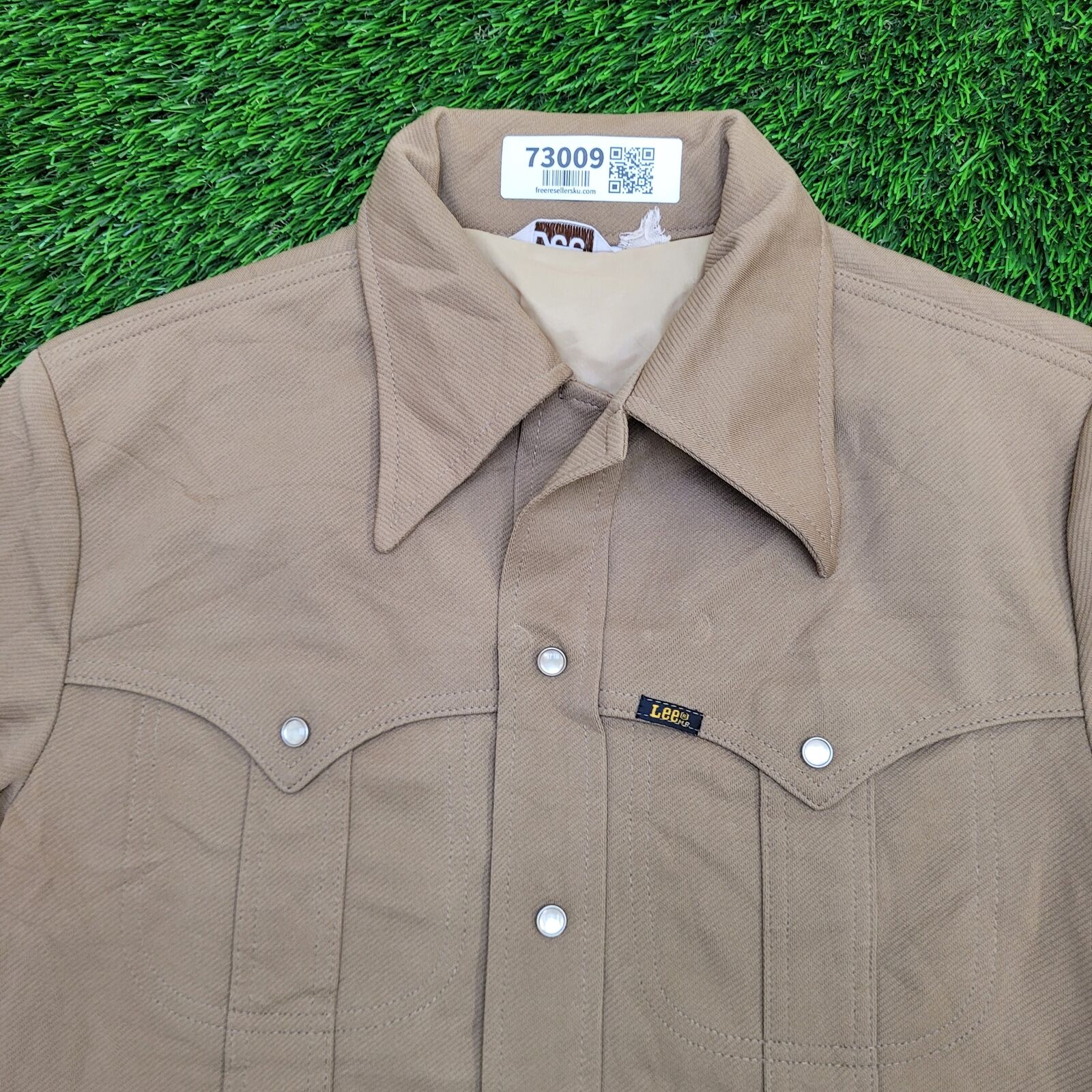 トップス 70s Lee RIDERS Polyester Western Shirts Vintage 1970s Lee Riders Western Caped Rust Brown Heavy