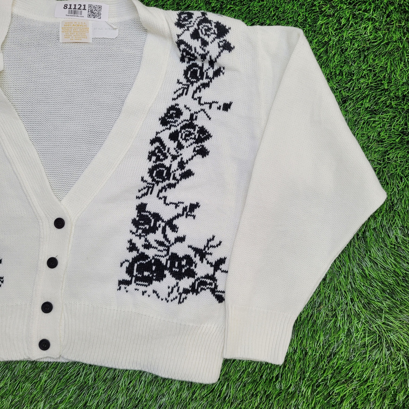 カーディガン US vintage flower cardigan Vintage Flower Cardigan Sweater Womens XL 22x18 Cropped | eBay