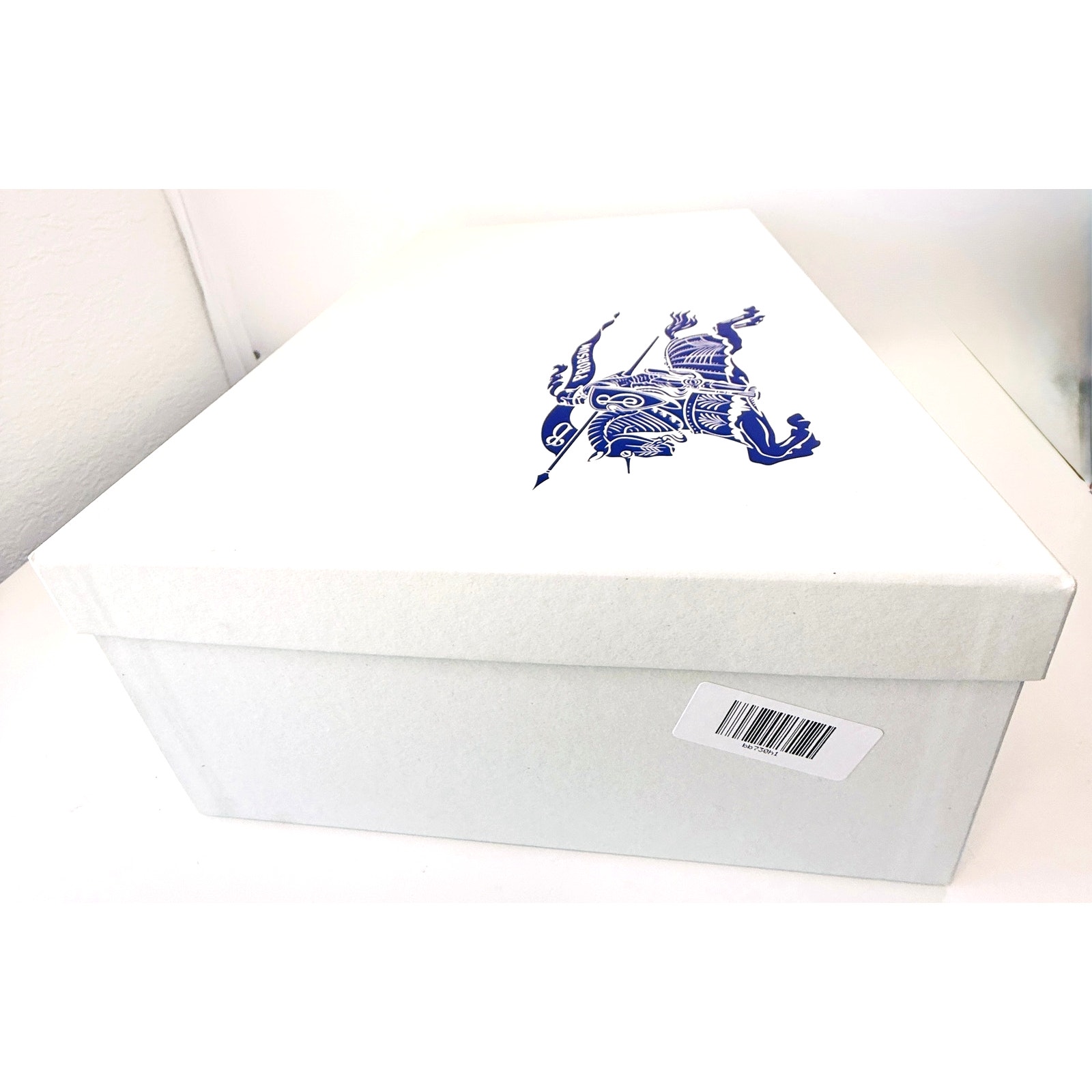 Burberry Arthur Low Sneakers Cream Blue Chunky Sole Women Size 6 NEW Box Auth - Afbeelding 5 van 10