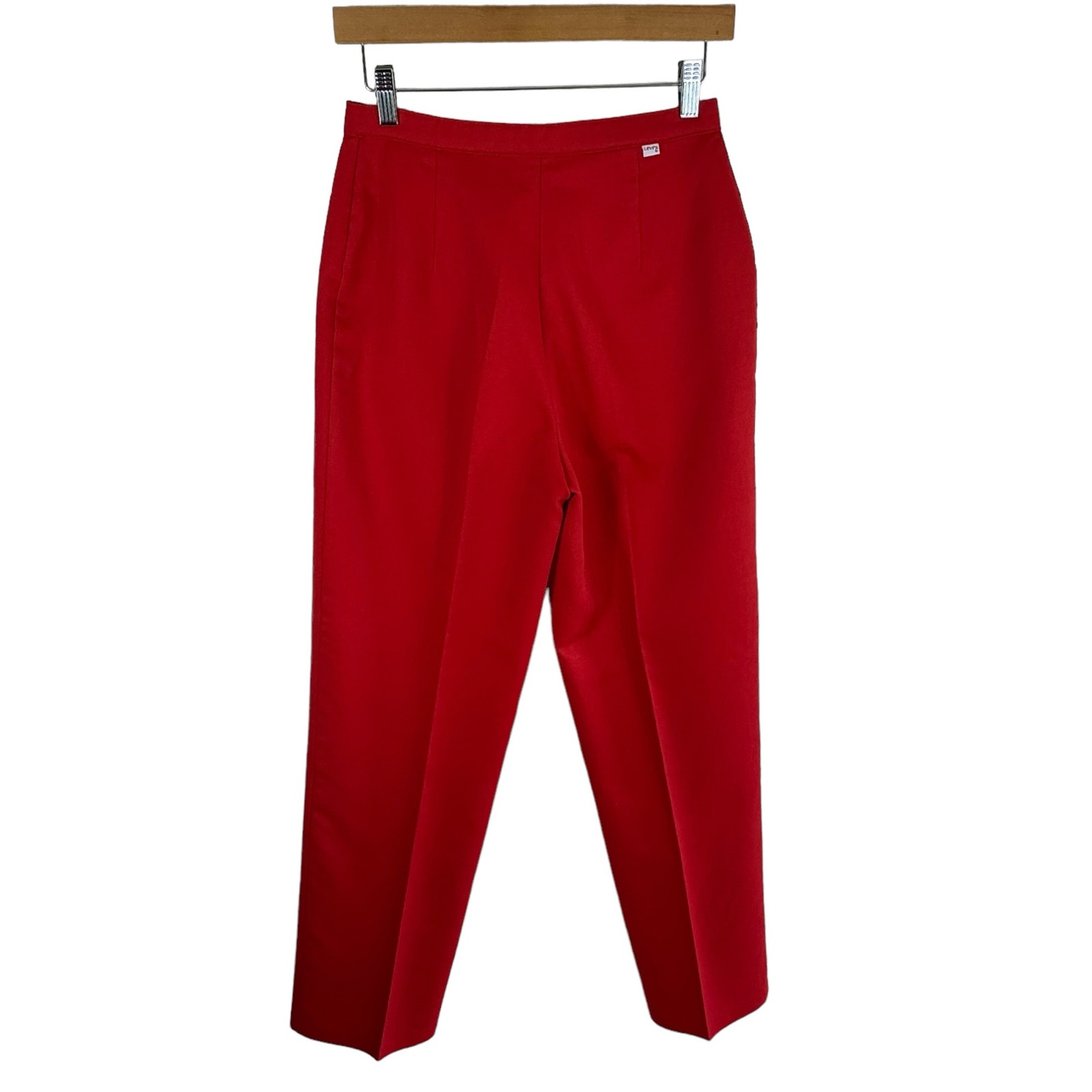 Levi Strauss & Co. Vintage 80s Red Straight Leg High Rise Dress Pants Size 12 - Picture 2 of 9
