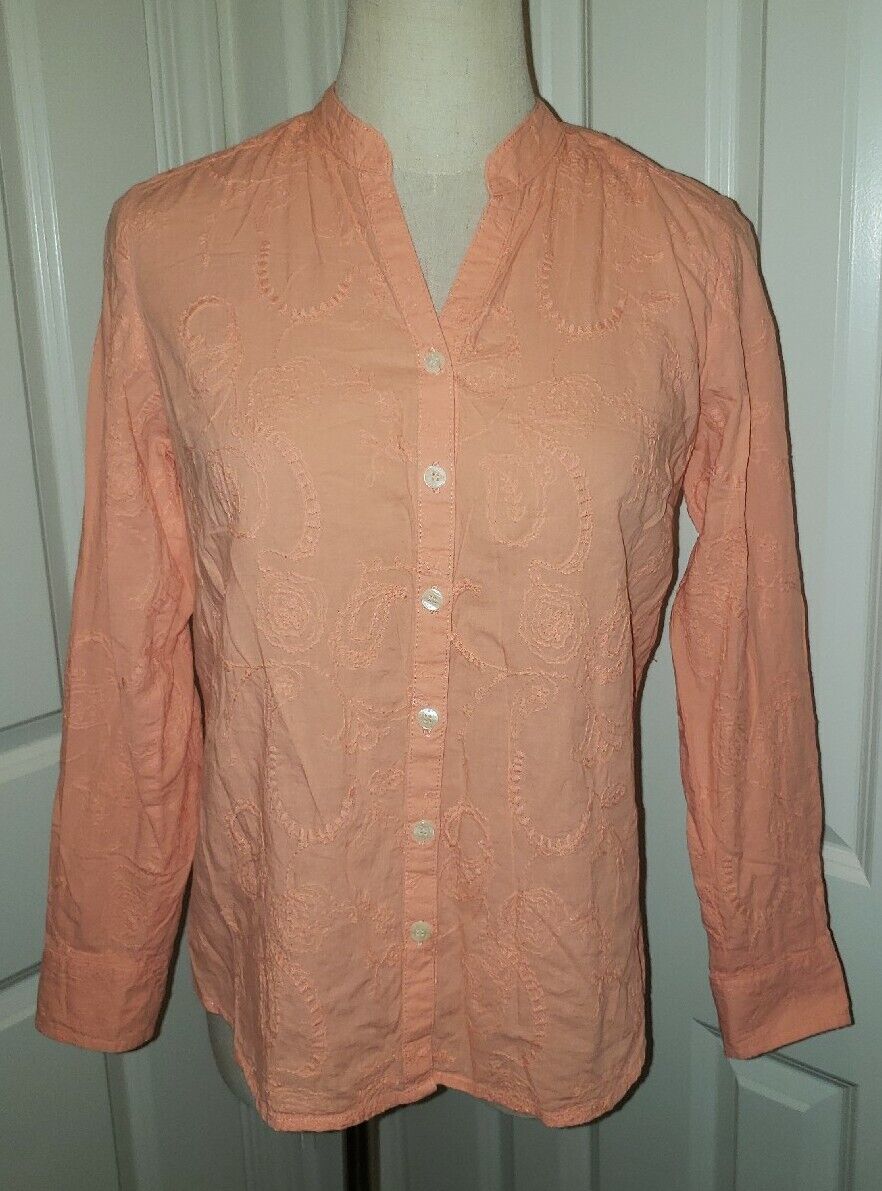 Sag Harbor Women Size Petite Small 100% cotton Blouse Lightweight