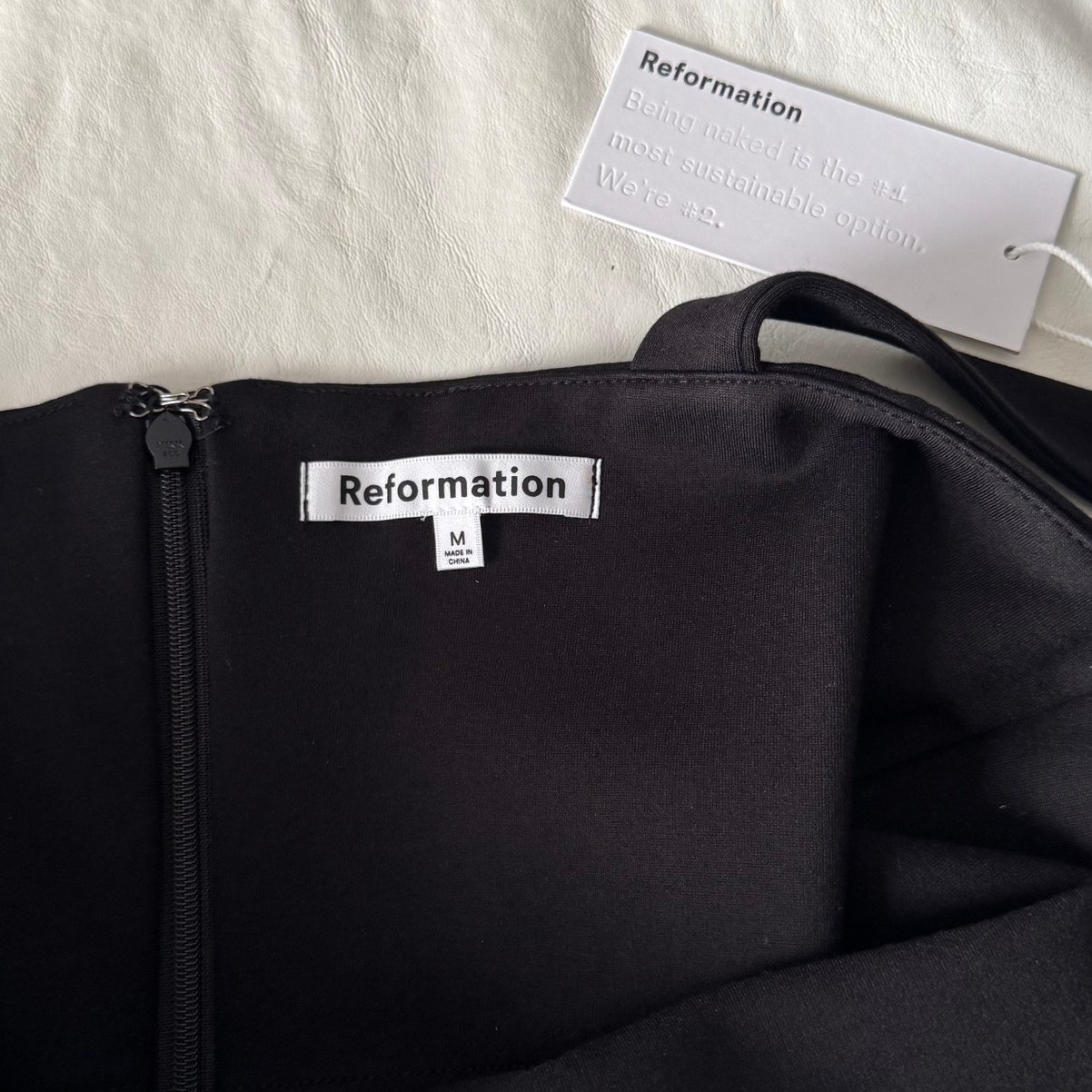Nuevo Vestido Reformation Ozzlie Tejido en Negro Para Mujer Talla M - Imagen 3 de 7