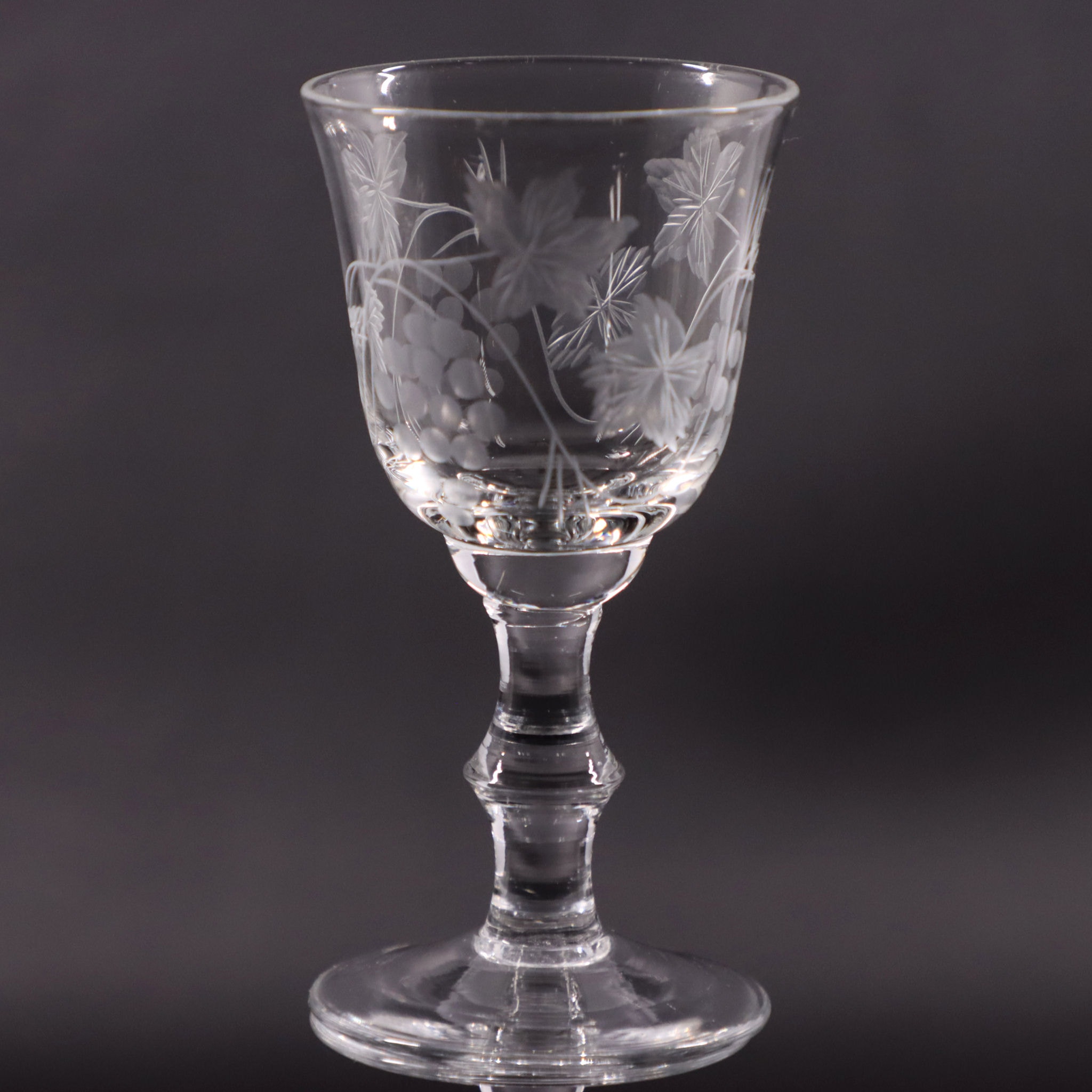 Krosno Grape Etched Crystal Carafe Decanter 5 Cordial Aperitif Glasses eBay