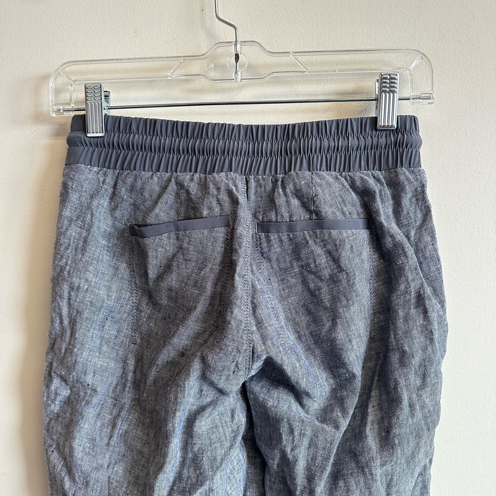 Athleta Drawstring Bali Ankle Pants Linen Grey Cinch Waist Size 0 - Bild 10 von 10