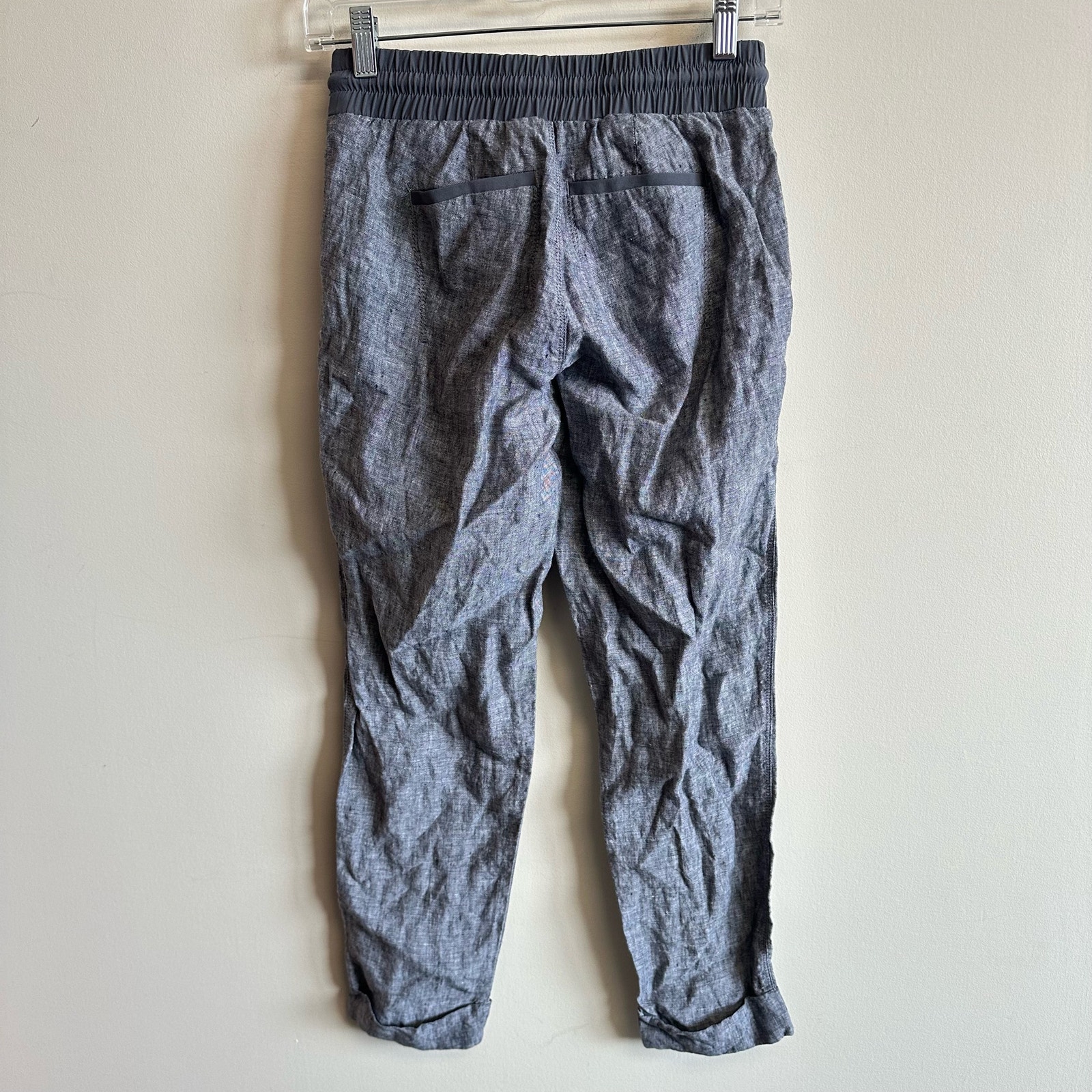 Athleta Drawstring Bali Ankle Pants Linen Grey Cinch Waist Size 0 - Bild 9 von 10