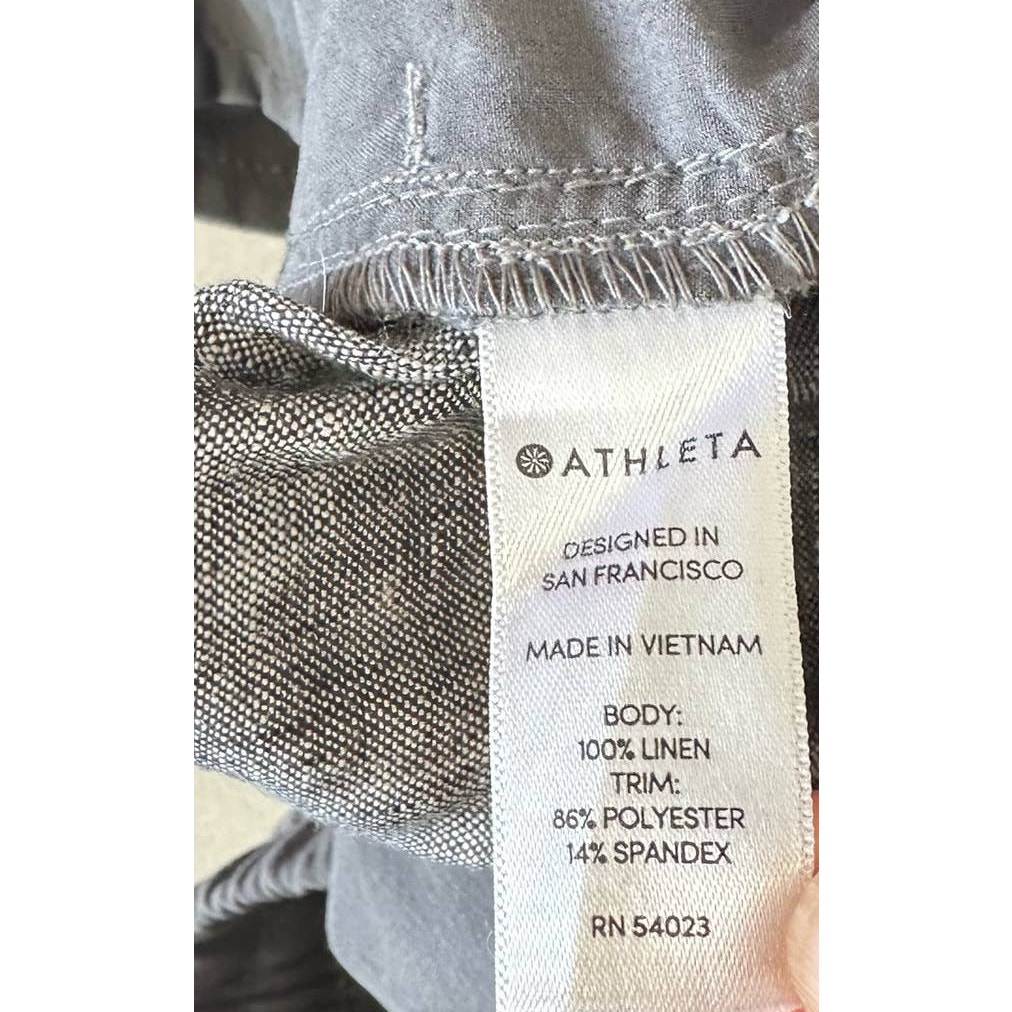 Athleta Drawstring Bali Ankle Pants Linen Grey Cinch Waist Size 0 - Bild 7 von 10