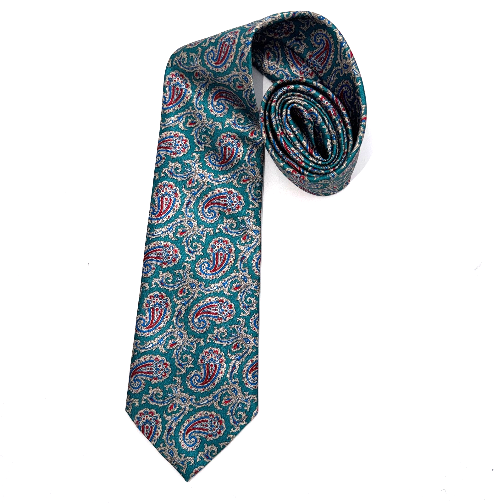 Etienne Aigner Tie Mens 3.75″ x 58″ Green Paisley Designer