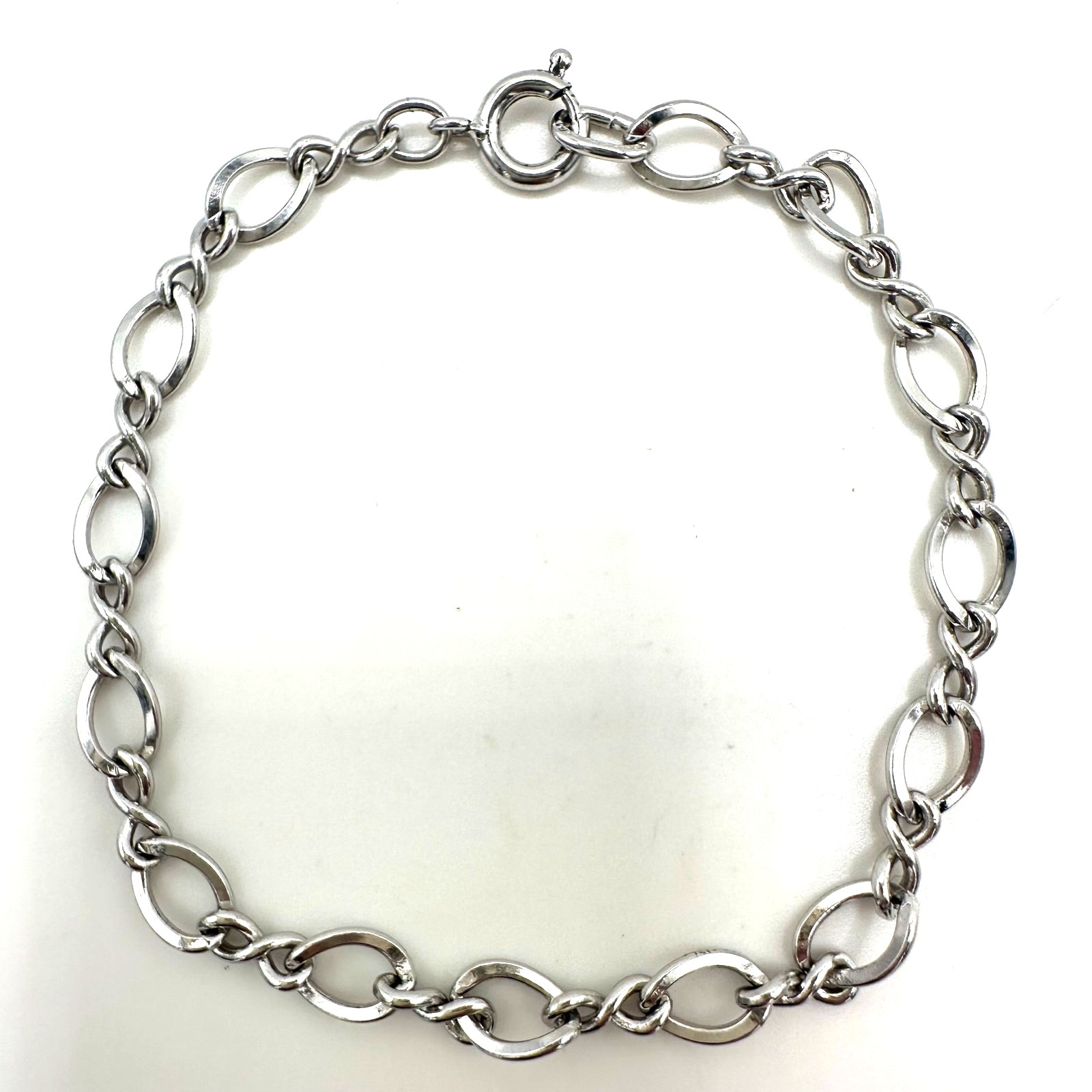 BAB Ballou vintage 925 sterling silver figure eight chain bracelet 6.94″