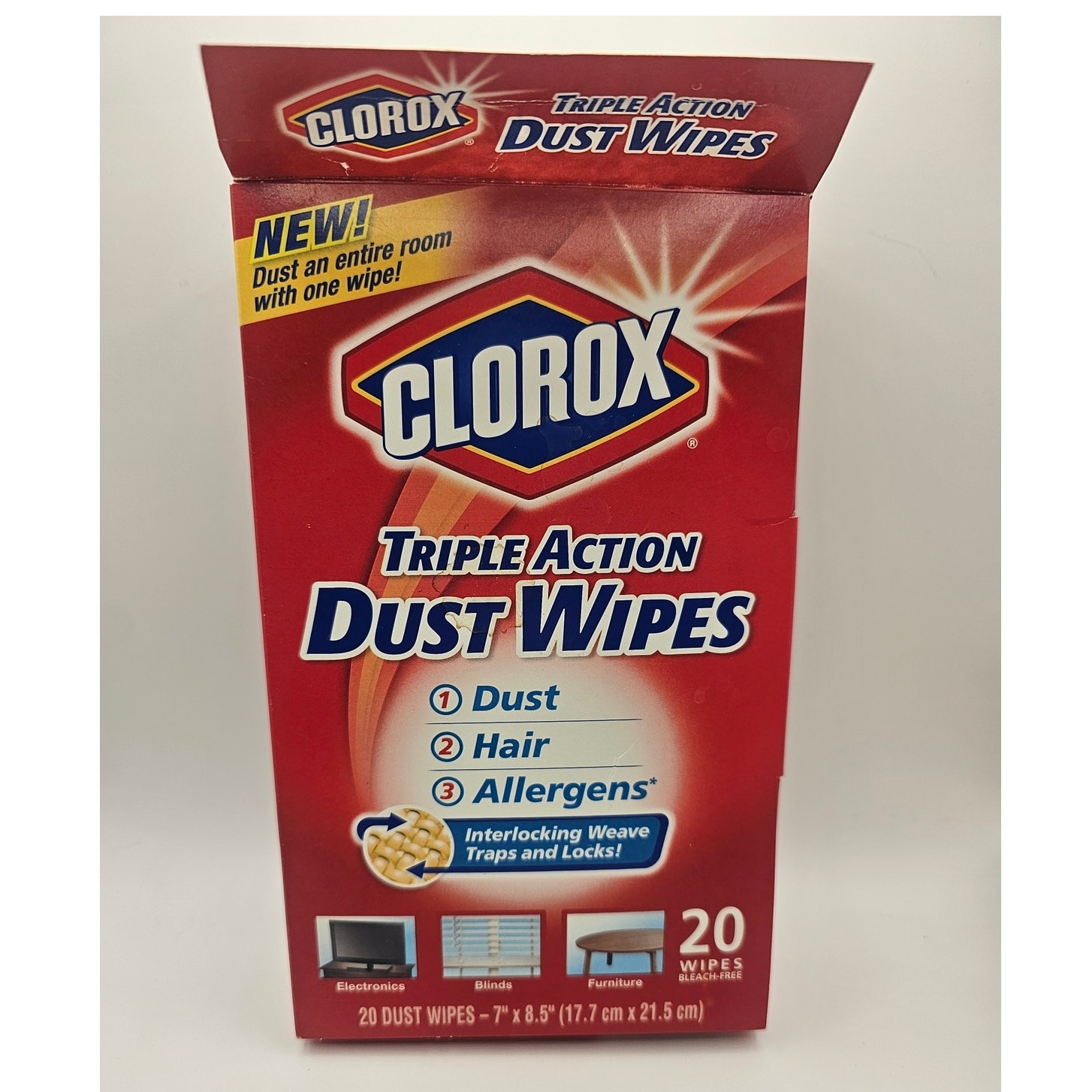 Clorox Triple Action Dust Wipes – 12 Wipes OPEN BOX