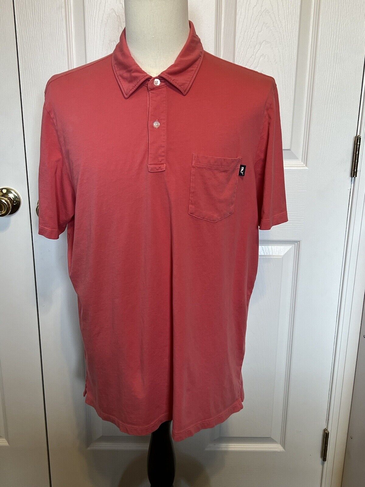 Vineyard Vines Polo Shirt Adult Size Large Coral Short Sleeve Logo Mens