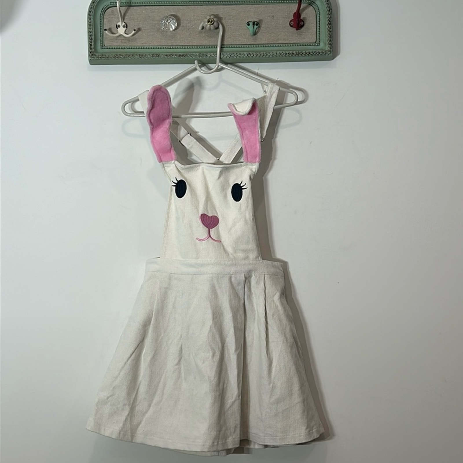 Sugar Thrillz Orejas de Conejo Delantero Vestido Blanco Pana Mini Vestido Mediano Nuevo - Imagen 1 de 6
