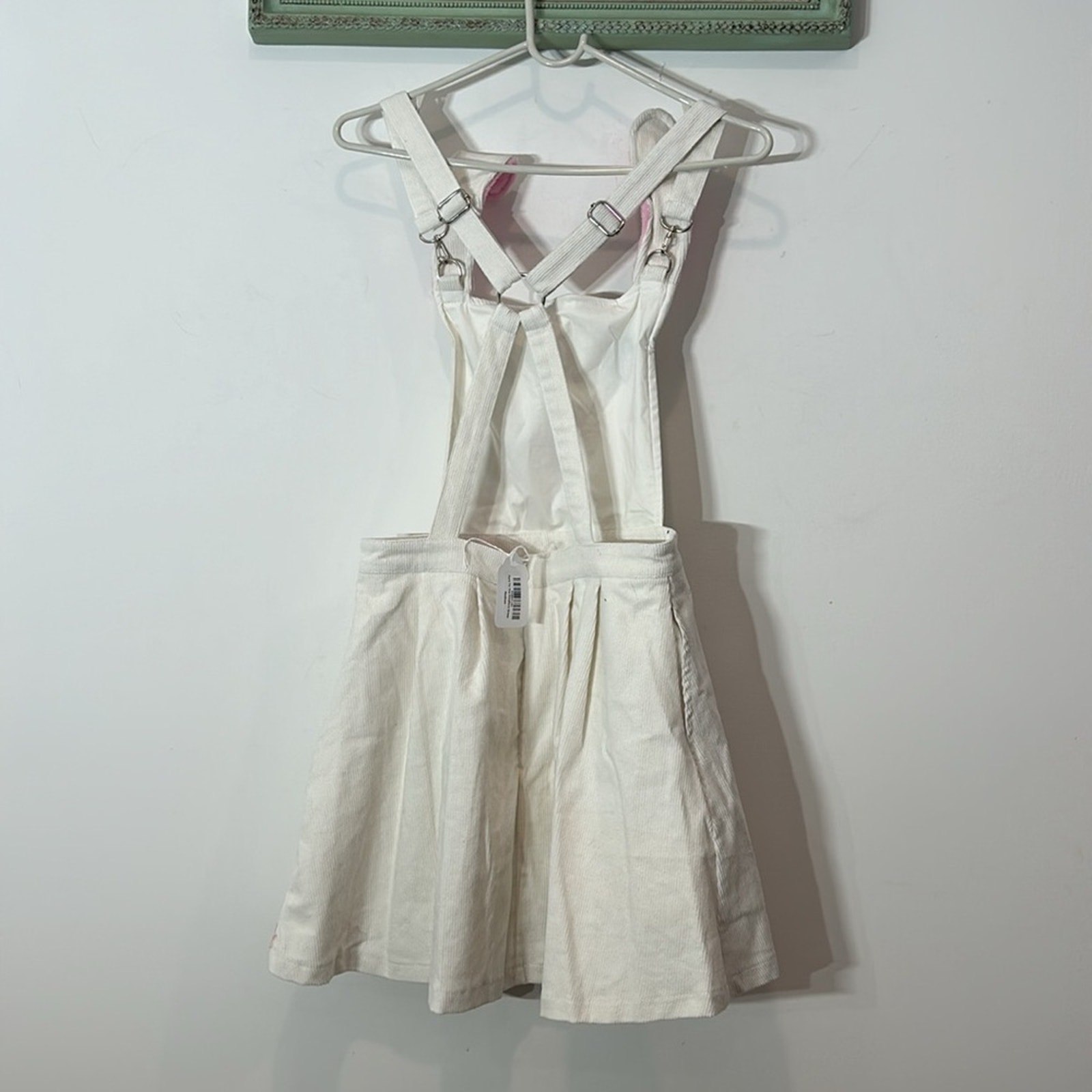 Sugar Thrillz Orejas de Conejo Delantero Vestido Blanco Pana Mini Vestido Mediano Nuevo - Imagen 5 de 6