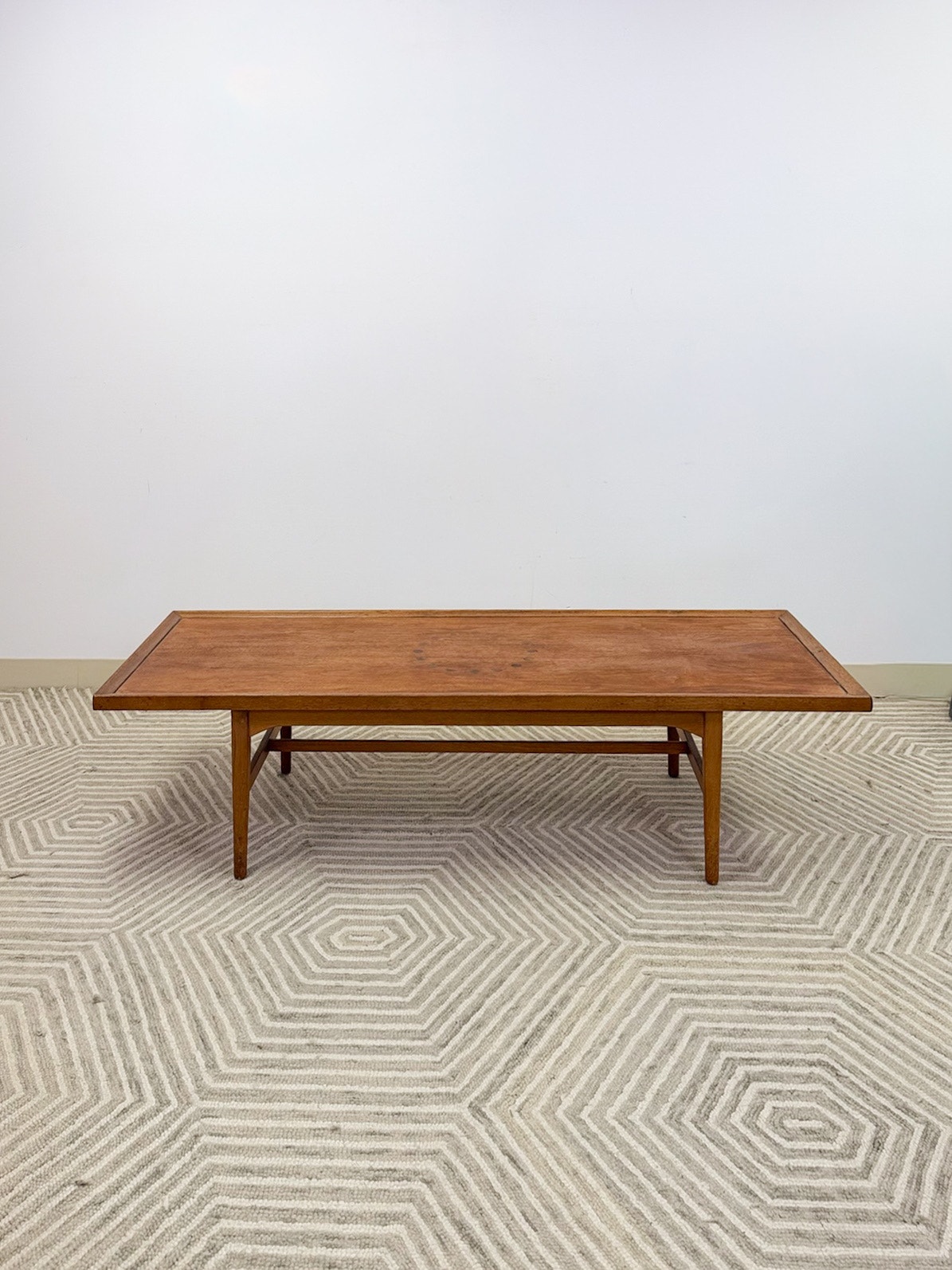 Drexel MCM Coffee Table Circular Dowel Inlay Vintage Mid-Cen