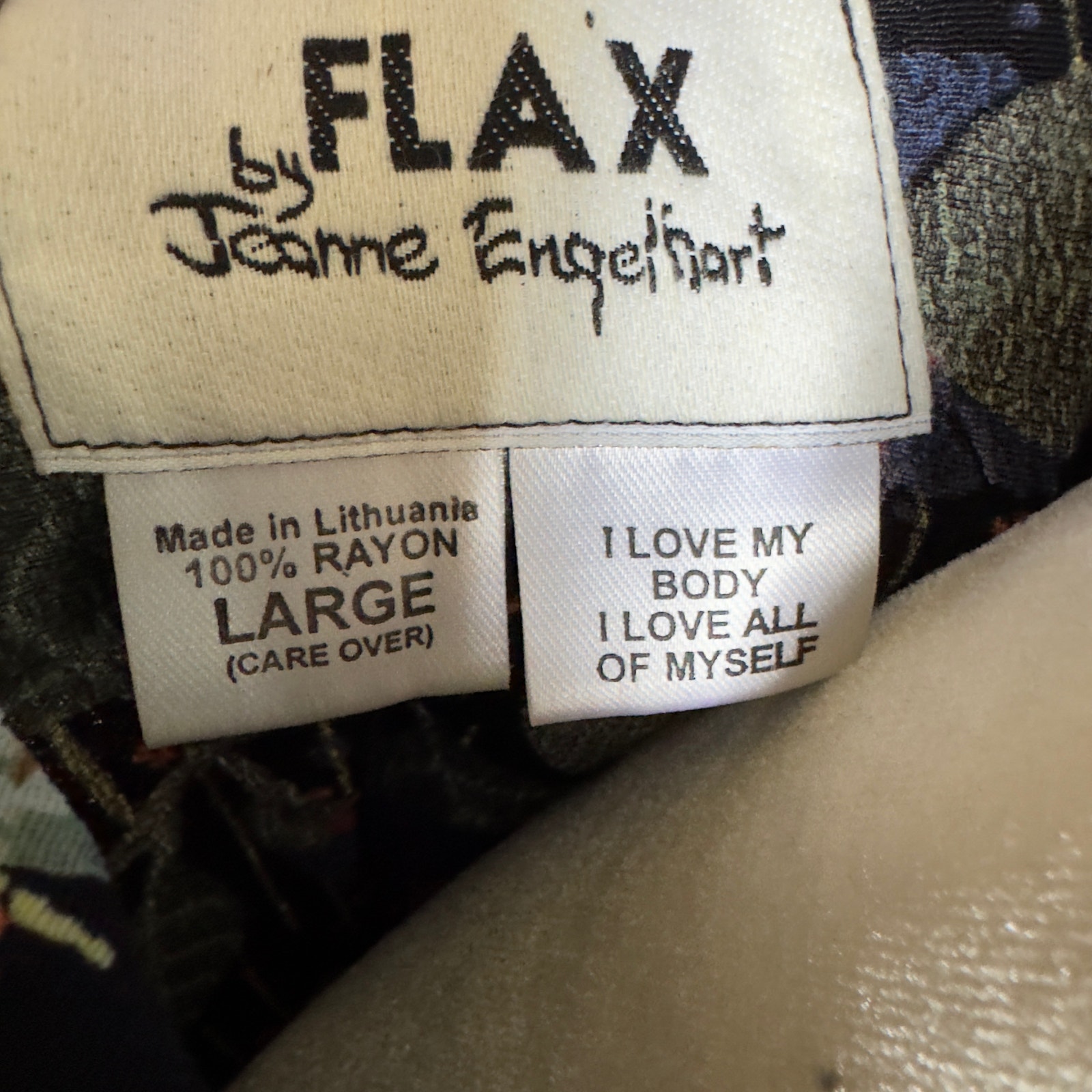 90's FLAX By Jeanne Engelhart Long, Floral Dress 40's Style Large - Picture 5 of 7