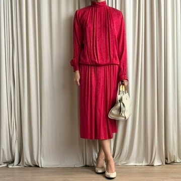 De Lupy Paris Cherry Red Silk Set – Top & Skirt, Made in France
