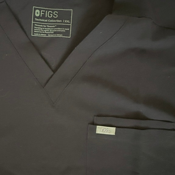 NWT FIGS Mens Leon Scrub Top Black Size 2XL