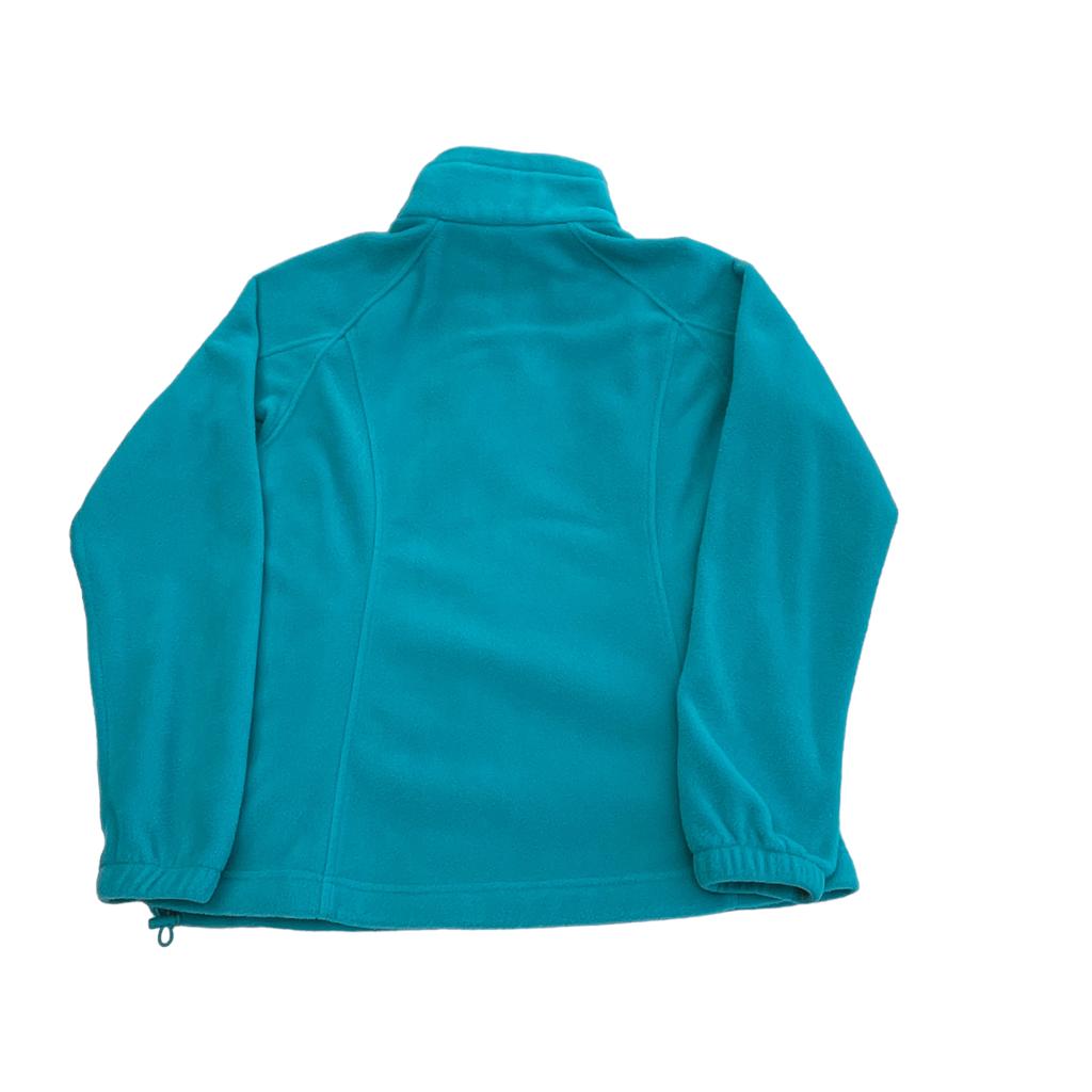 Columbia Fleece Jacket Womens Large Blue Full Zip Pockets Long Sleeve