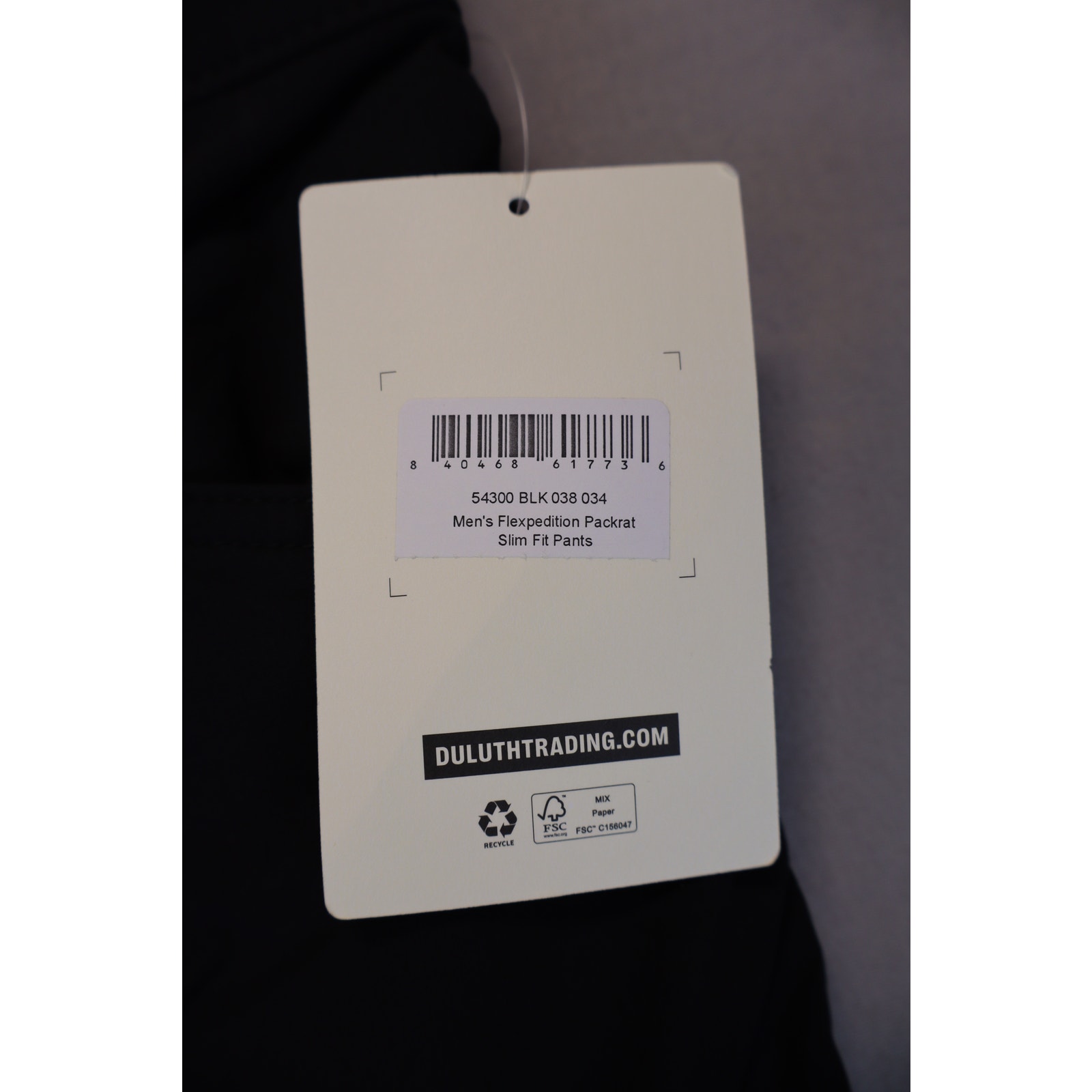 NEW Duluth Trading Co Men's Black Flexpedition Packrat Slim Fit Pants 38x34 detailed image 4