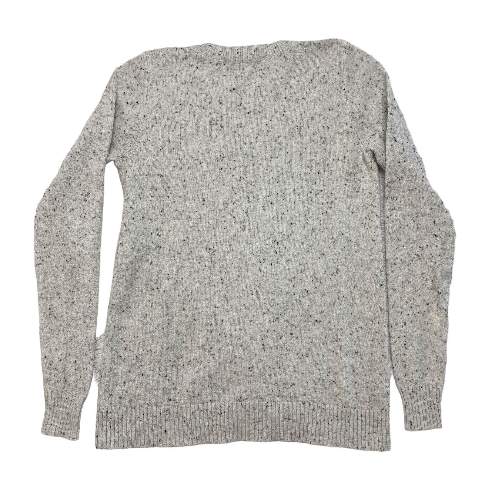 LOFT Playful Penguin Gray Speckled Crew Neck Pullover Sweater Size XS/S ...