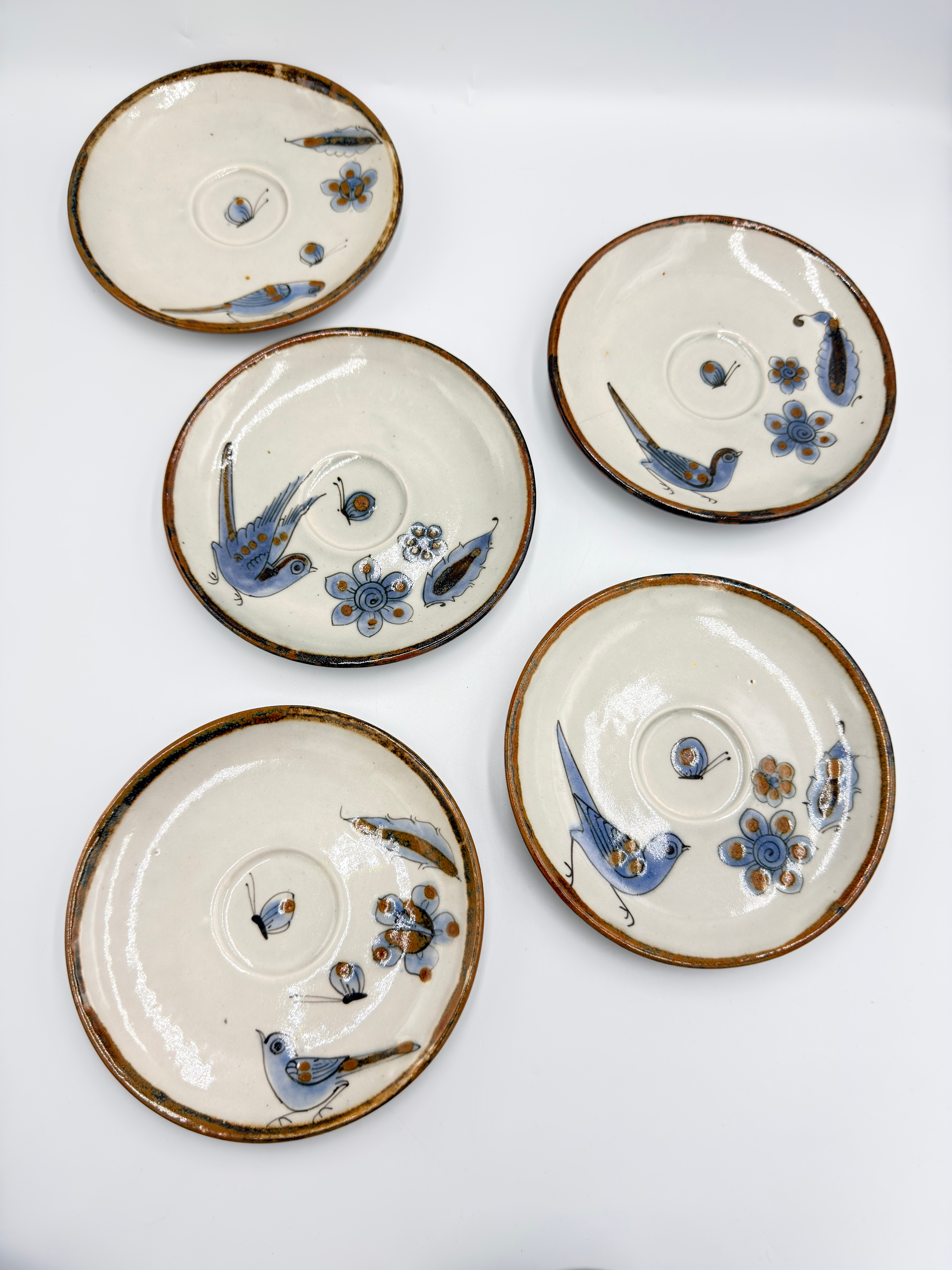 El Palomar Ken Edwards Tonala Coffee Tea Cups & Plates Mexico Folk Art Pottery detailed image 5