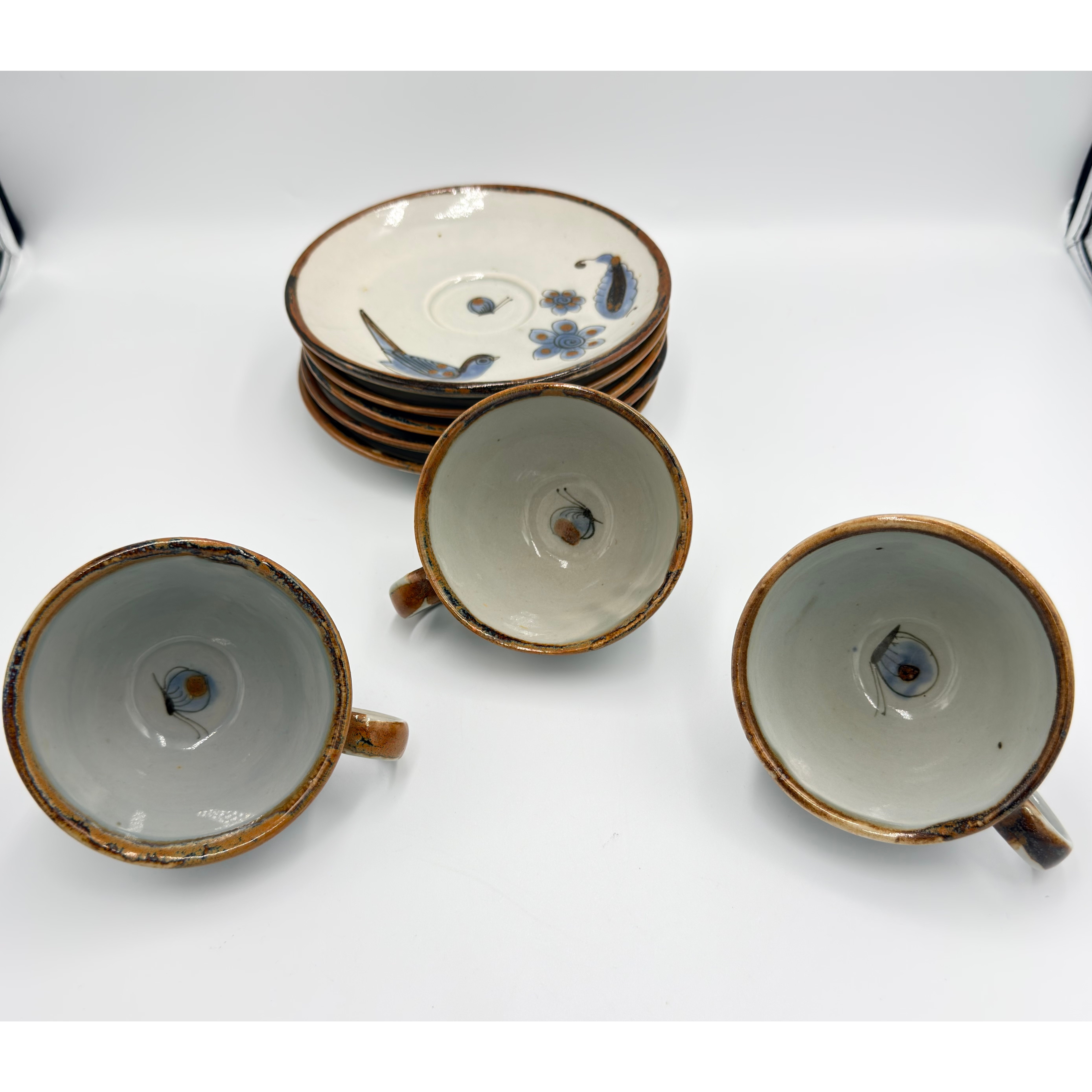 El Palomar Ken Edwards Tonala Coffee Tea Cups & Plates Mexico Folk Art Pottery detailed image 12