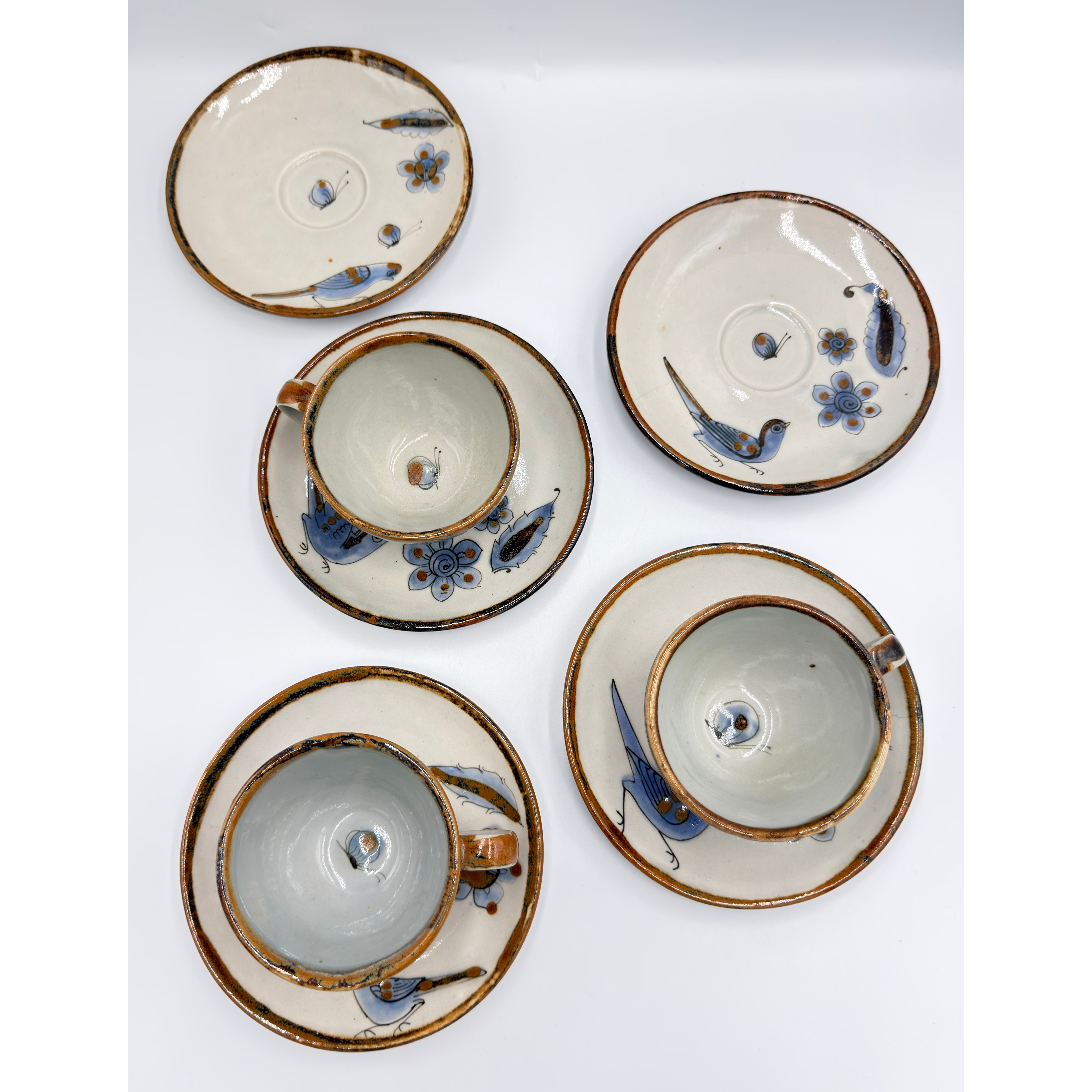 El Palomar Ken Edwards Tonala Coffee Tea Cups & Plates Mexico Folk Art Pottery detailed image 4