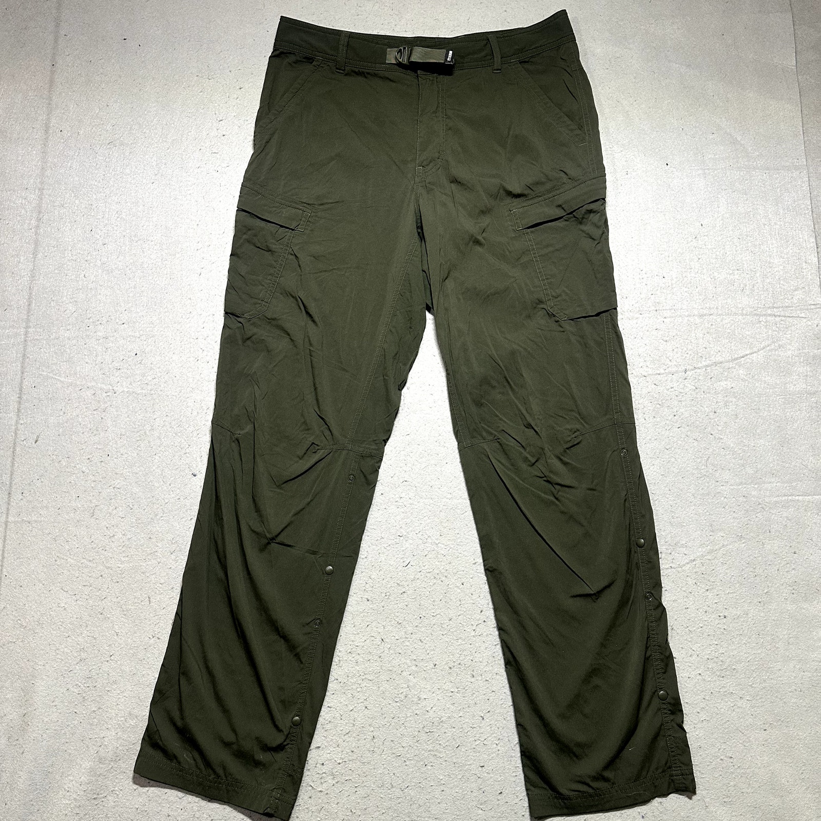 REI Sahara Roll Up Pants Men's 36x32 Green Relaxed Cargo Hiking - Picture 1 of 10